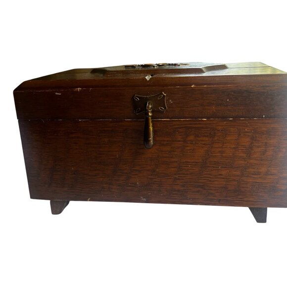 Wooden Jewelry Box TRUE VINTAGE 8.5" x 5" - Picture 4 of 6